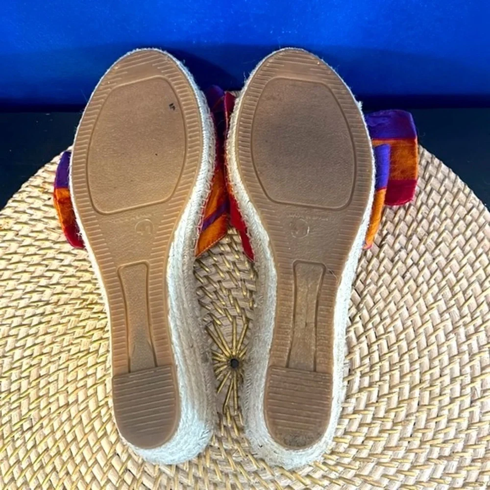 Women’s Carmen Saiz Wedge Ribbon Bow Espadrille Sandals Made in Spain 41 (10)